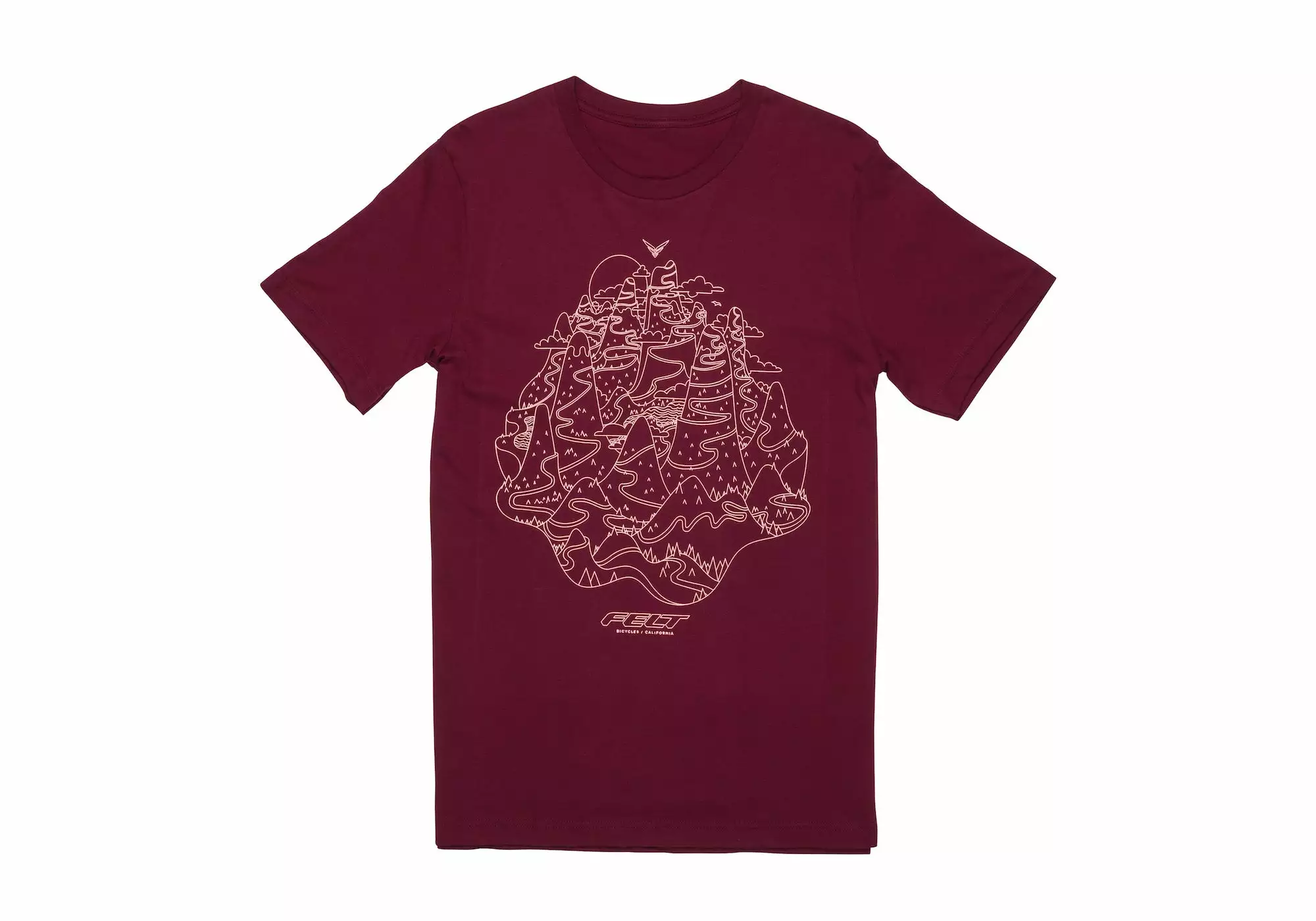Felt Bicycles Fondo Maroon T-Shirt | Men's 1 Felt Bicycles Fondo Maroon T-Shirt | Men's